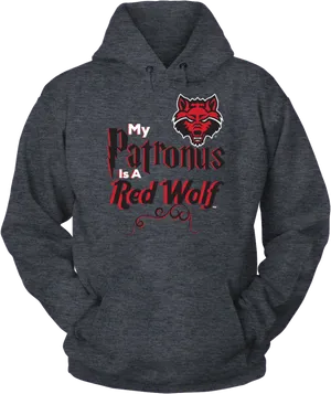 Red Wolf Patronus Hoodie PNG image