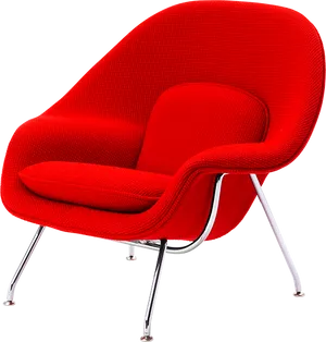 Red Womb Chair Design PNG