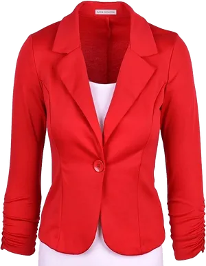 Red Women Blazer Single Button PNG image