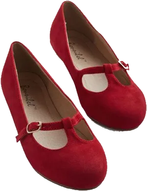 Red Womens Flatswith Strap PNG image
