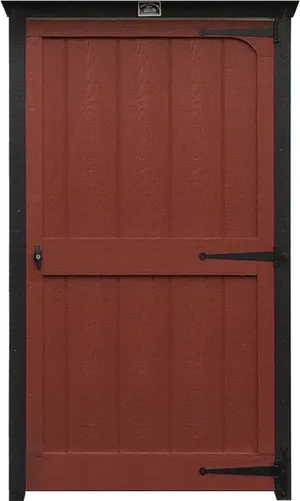 Red Wooden Door Black Frame PNG image