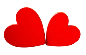 Red Wooden Hearts