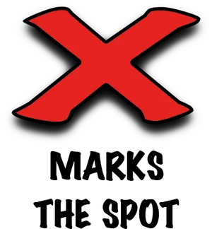 Red X Marks The Spot Graphic PNG image