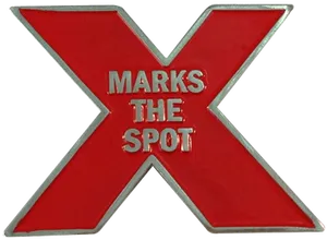 Red X Marks The Spot Pin PNG image