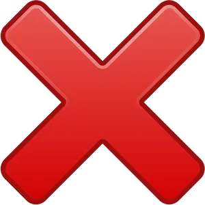 Red X Symbol Graphic PNG