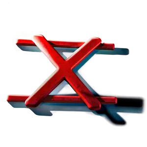 Red X With Shadow PNG Cel98 PNG