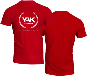 Red Y A K Branded T Shirt PNG image