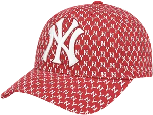 Red Yankees Houndstooth Cap PNG