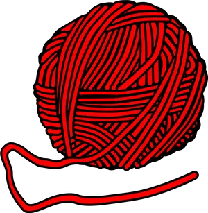 Red Yarn Ball Illustration PNG image