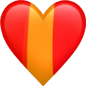 Red Yellow Gradient Heart Transparent Background.png PNG image