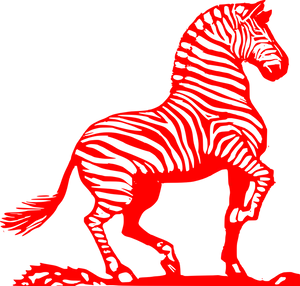 Red Zebra Silhouette Art PNG image