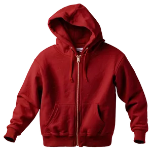 Red Zip Up Hoodie PNG 06292024