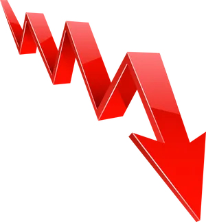 Red3 D Arrow Decline Graph Clipart PNG image