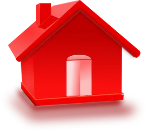 Red3 D House Icon PNG image