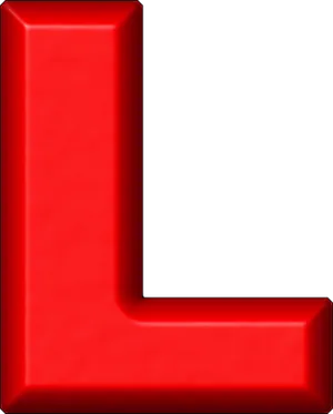 Red3 D Letter L PNG image