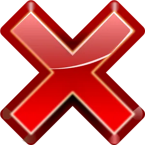 Red3 D Wrong Cross Icon PNG image