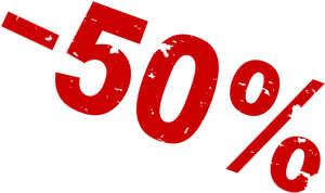 Red50 Percent Discount Sign PNG image