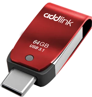 Red64 G B U S B3.1 Flash Drive PNG image