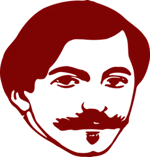 Redand Black Abstract Face