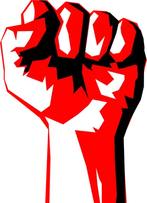 Redand Black Abstract Fist PNG image