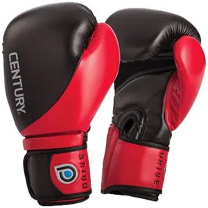 Redand Black Century Boxing Gloves PNG image