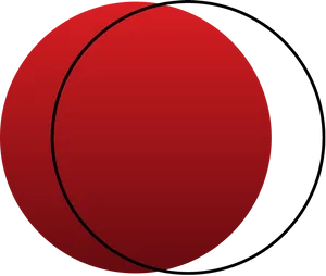 Redand Black Circle Overlap PNG image