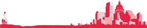 Redand Black City Silhouette PNG image
