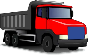 Redand Black Dump Truck Vector