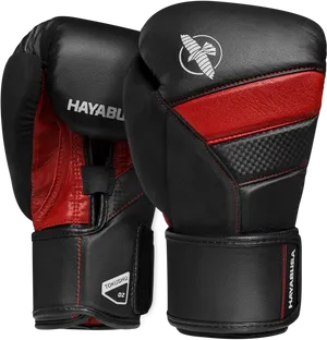 Redand Black Hayabusa Boxing Gloves PNG image