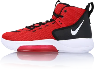 Redand Black Nike Basketball Shoe PNG image