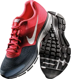 Redand Black Nike Running Shoes PNG image