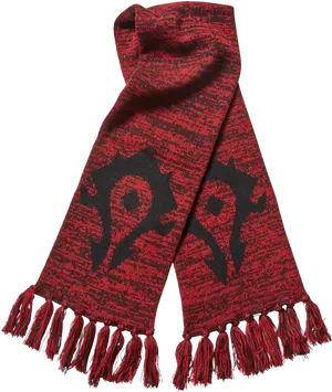 Redand Black Patterned Scarf PNG