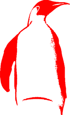Redand Black Penguin Silhouette