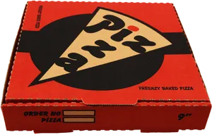 Redand Black Pizza Box Design PNG image