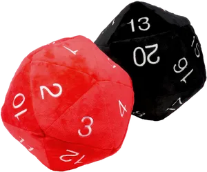 Redand Black Plush Dice PNG image