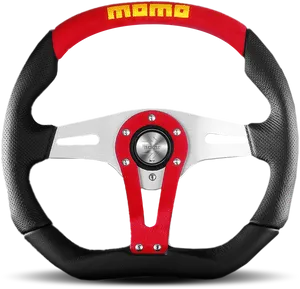 Redand Black Racing Steering Wheel PNG image