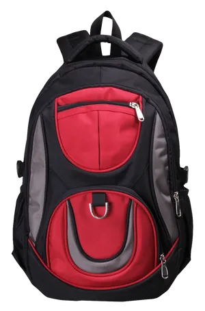 Redand Black School Backpack PNG image