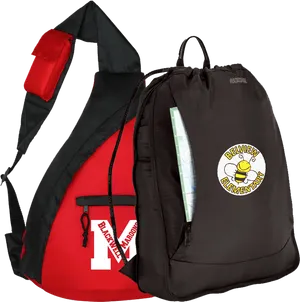 Redand Black School Backpacks PNG image