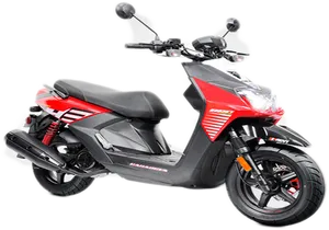 Redand Black Scooter Isolated PNG image