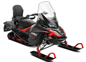 Redand Black Snowmobile Isolated PNG image