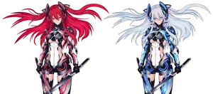 Redand Black Whiteand Blue Anime Warriors PNG