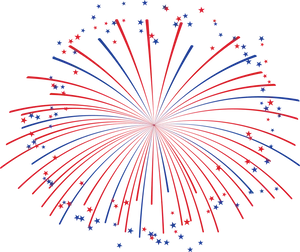 Redand Blue Fireworks Clipart PNG image
