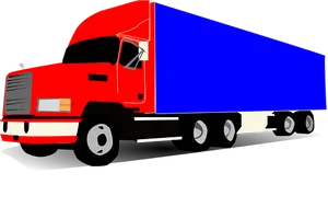 Redand Blue Semi Truck Illustration