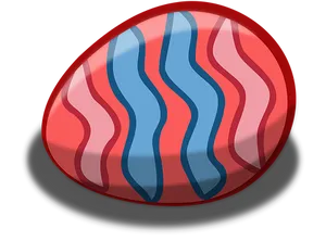 Redand Blue Wavy Easter Egg PNG image