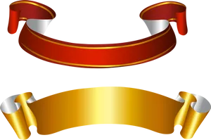 Redand Gold Banner Ribbons PNG image