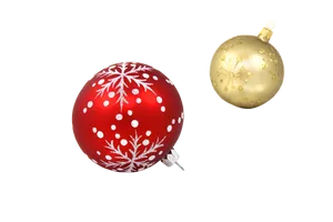 Redand Gold Christmas Baubles PNG image
