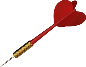 Redand Gold Dart Isolatedon Blue Background PNG