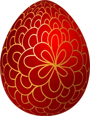 Redand Gold Rangoli Egg Design PNG image