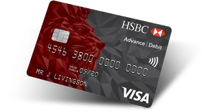 Redand Gray Debit Card PNG image