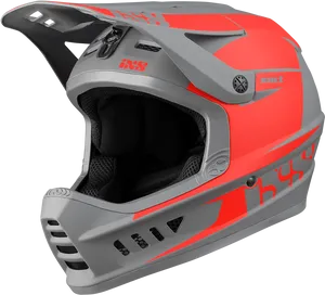 Redand Gray Offroad Motorcycle Helmet PNG image